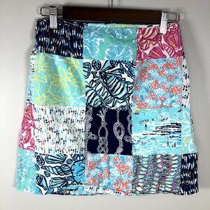Lilly Pulitzer Women's Skirt Patchwork Nautical Size 0